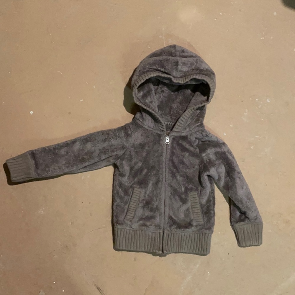 GAP kids grey fleece zip sweater xs (4-5)